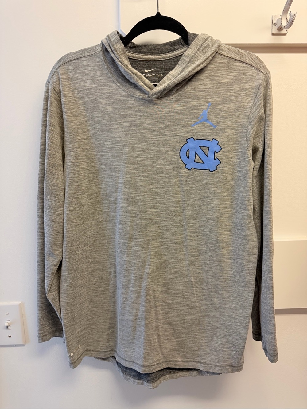 Nike Gray Crewneck Hoodie with Carolina Blue UNC Logo